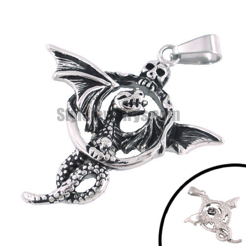 Stainless steel jewelry pendant skull pterosaur pendant SWP0089 - Click Image to Close